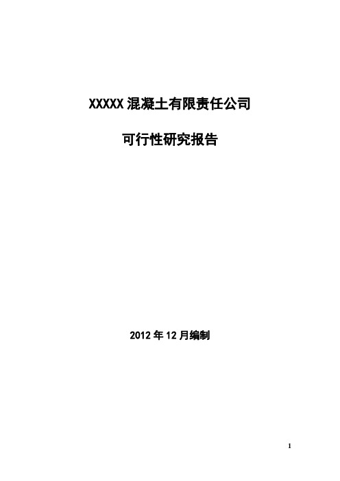 XX混凝土有限责任公司可行性报告