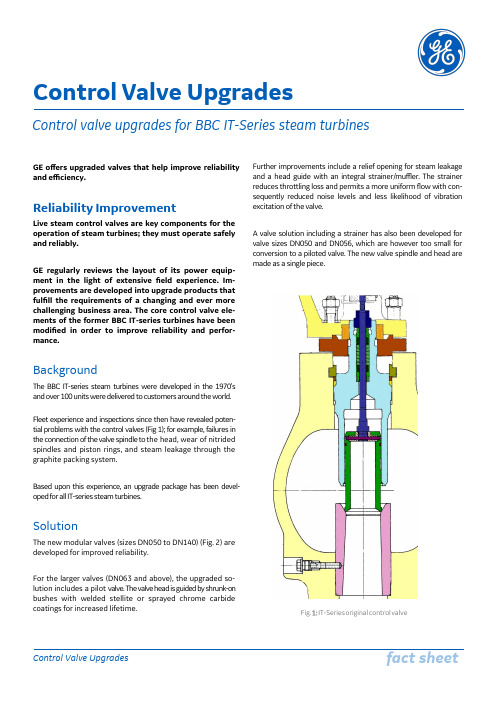 GE BBC IT-Series 蒸汽发电机控制阀升级说明说明书