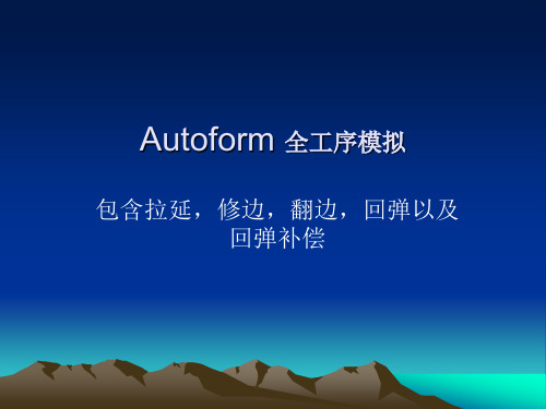 autoform培训教程