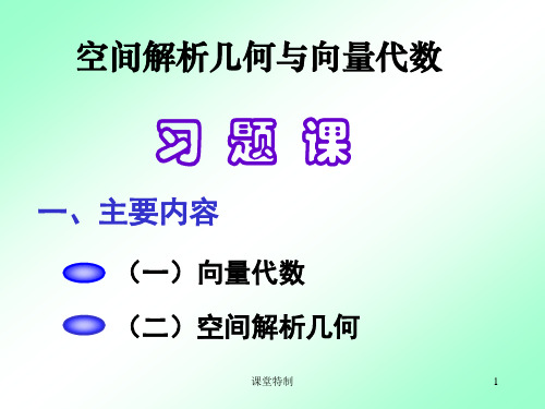 高等数学向量代数与空间解析几何总结(中小学堂)