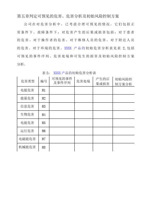 ISO14971医疗器械风险管理报告(标准模版+参考模板)