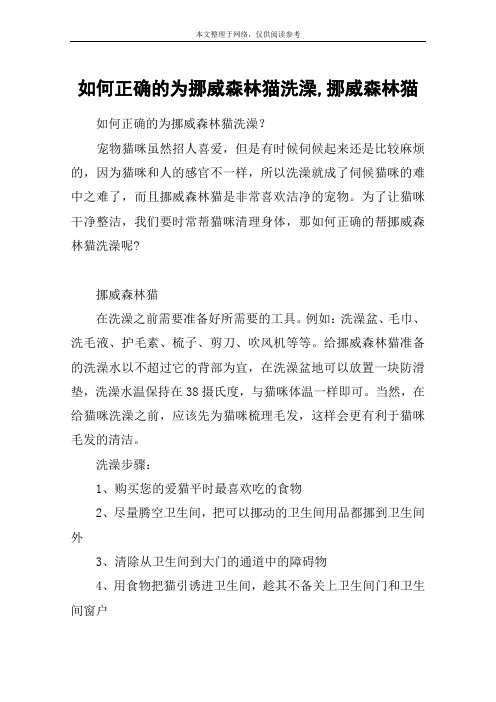 如何正确的为挪威森林猫洗澡,挪威森林猫