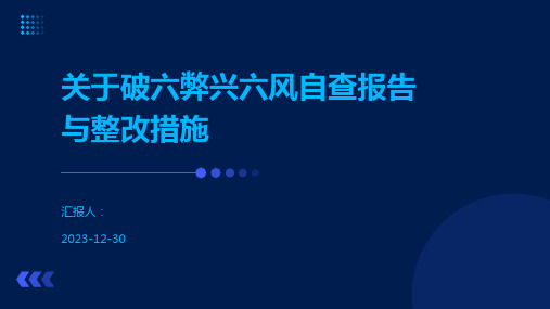 关于破六弊兴六风自查报告与整改措施