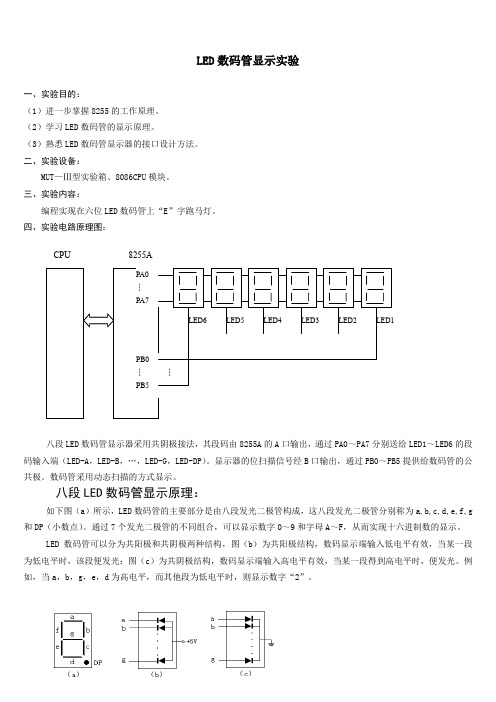 LED数码管显示实验