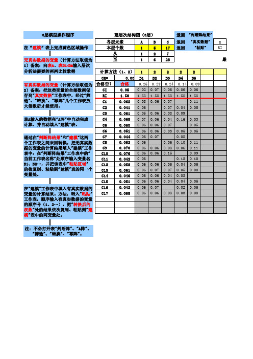 1.层次分析法使用excel设计绩效考核