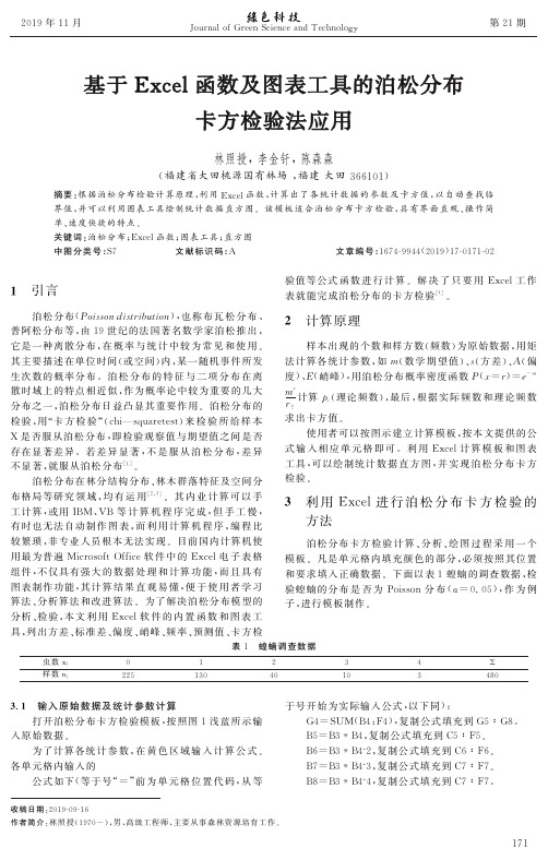 基于excel函数及图表工具的泊松分布卡方检验法应用