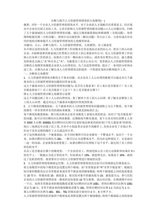 诊断与提升人力资源管理绩效的五角模型(一)