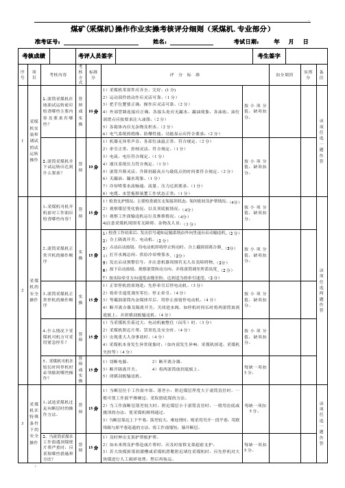 采煤机司机(实操考核)