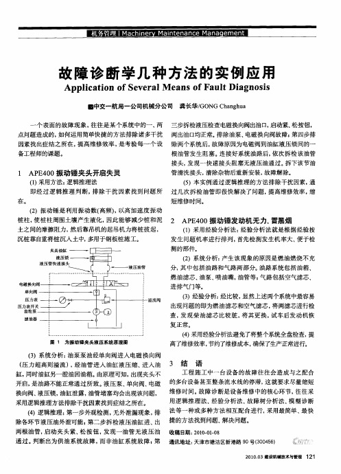 故障诊断学几种方法的实例应用