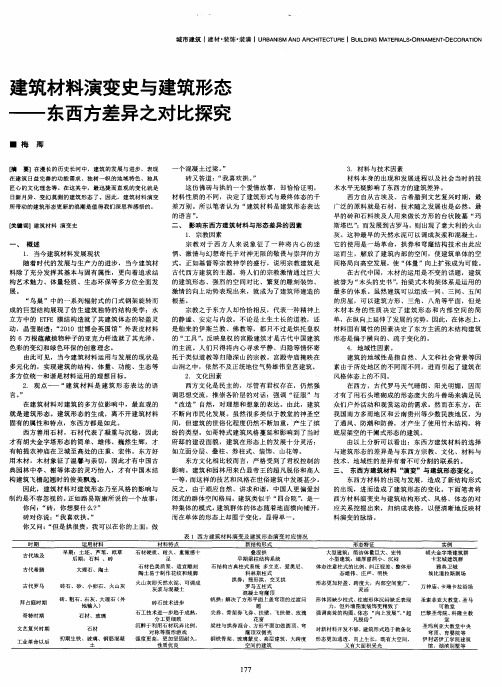 建筑材料演变史与建筑形态——东西方差异之对比探究