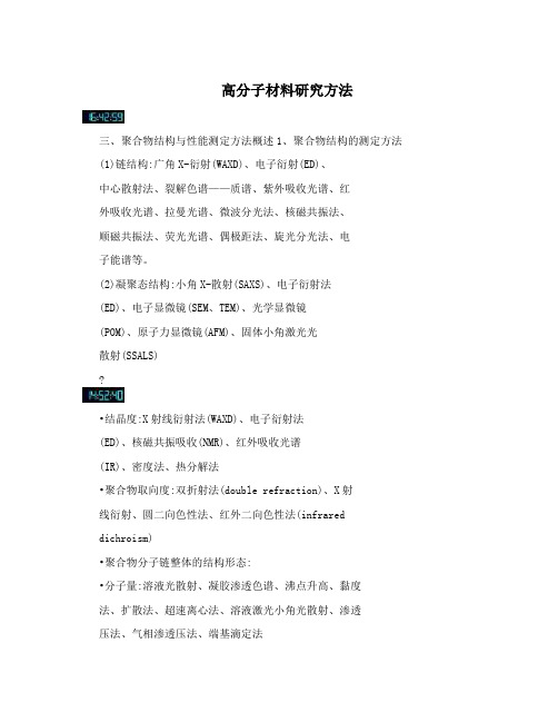 高分子材料研究方法