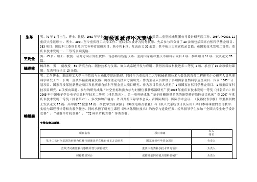 重庆理工大学测控系教师个人简介