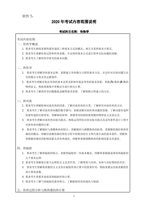 哈尔滨工程大学《传热学》2020考研专业课复试大纲