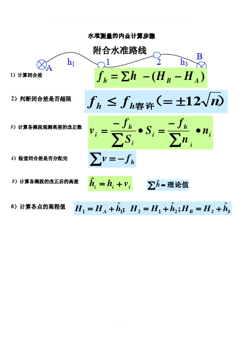 水准测量的内业计算步骤