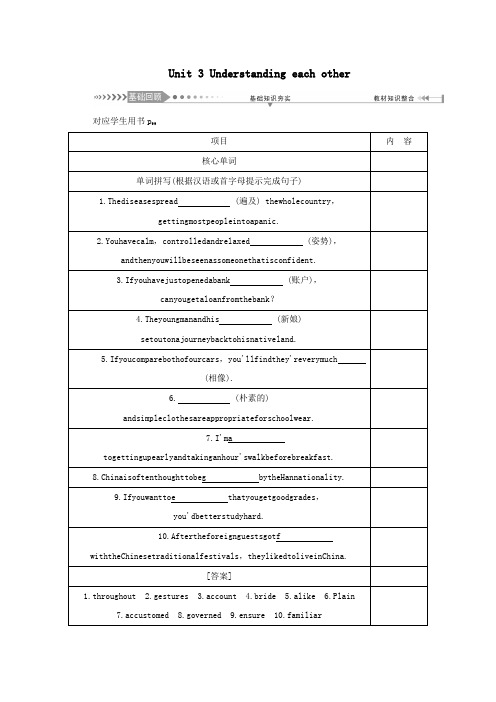 (新课标)2021高考英语一轮总复习Unit3Understandingeachother教案牛津译林版选修6