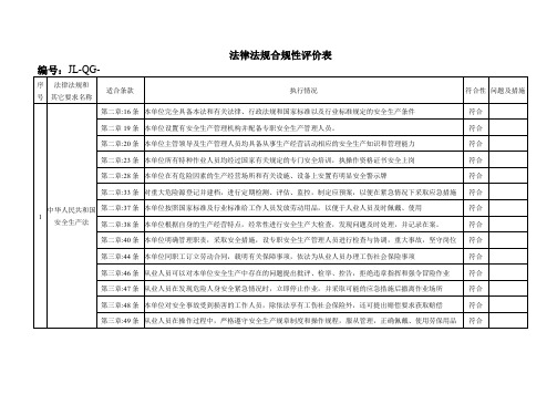 合规性评价表