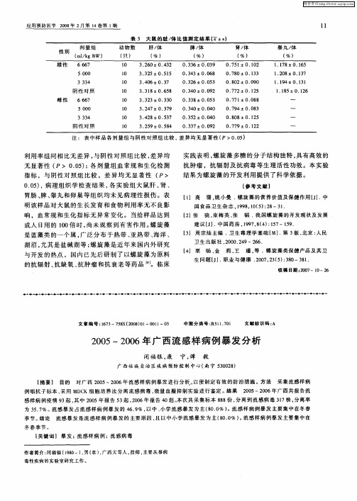 2005～2006年广西流感样病例暴发分析