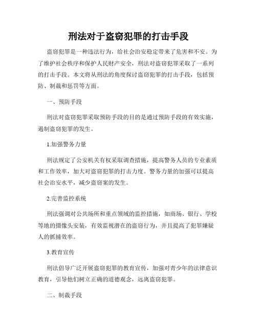 刑法对于盗窃犯罪的打击手段