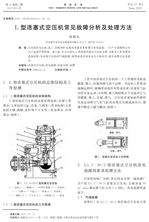 L型活塞式空压机常见故障分析及处理方法