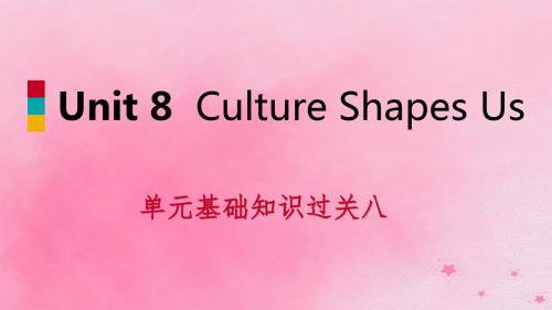 九年级英语下册Unit8CultureShapesUs知识基础过关八课件(新版)冀教版