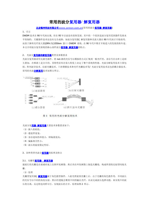 常用的波分复用器jonkon