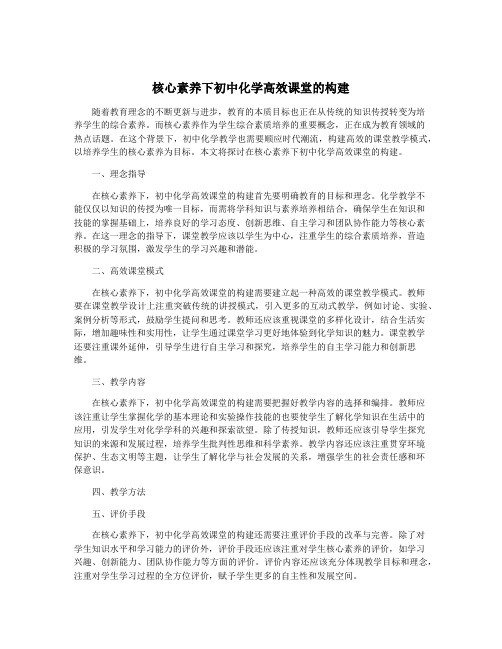 核心素养下初中化学高效课堂的构建