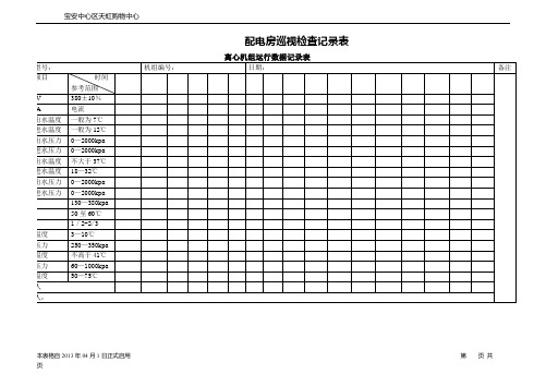 高压配电房巡视记录表