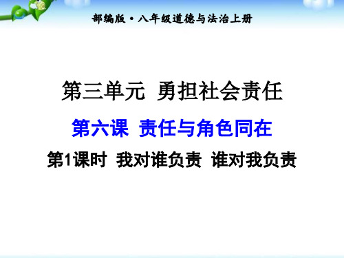 部编版八年级上册道德与法治第六课 第1课时 我对谁负责 谁对我负责ppt课件