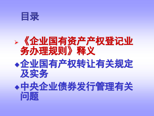 中央企业产权管理工作培训课件