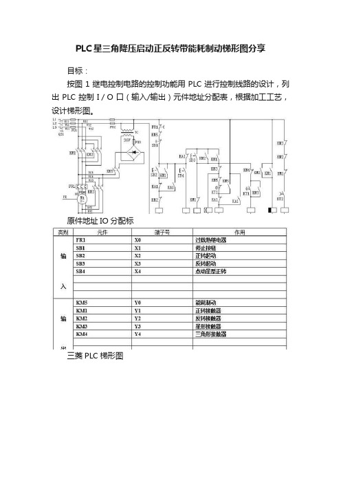 PLC星三角降压启动正反转带能耗制动梯形图分享