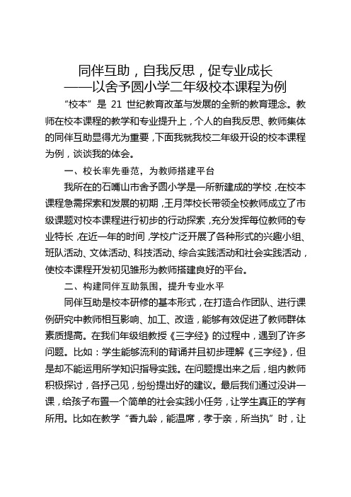 王碧竹——同伴互助,自我反思,促专业成长