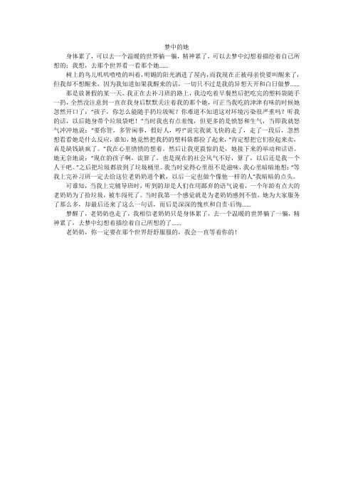 梦中的她_初中作文