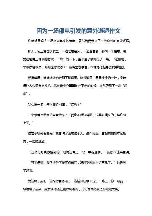 因为一场停电引发的意外邂逅作文