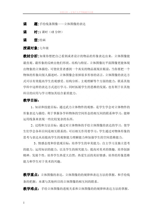 01手绘线条图像——立体图像的表达教案