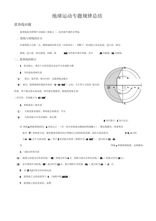 地球运动专题规律总结