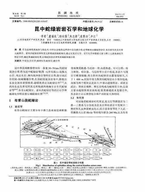 昆中蛇绿岩岩石学和地球化学