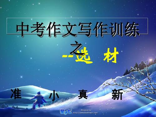 初中作文写作训练--选材 好4 PPT课件