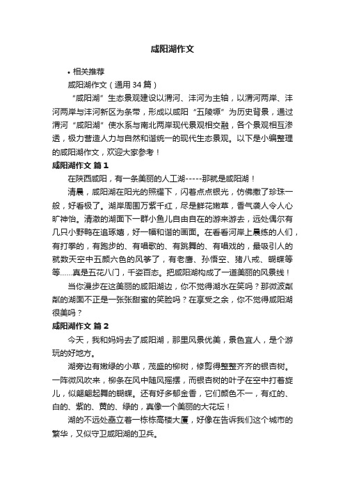 咸阳湖作文