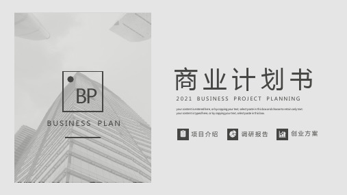 极简风行业通用商业计划书PPT模板