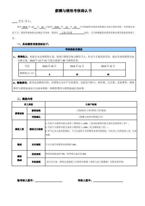 岗位绩效的考核确认书.doc