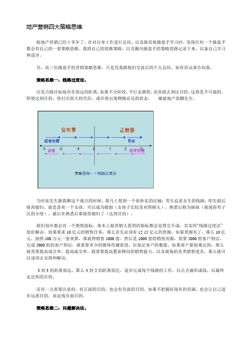 地产营销四大策略思维