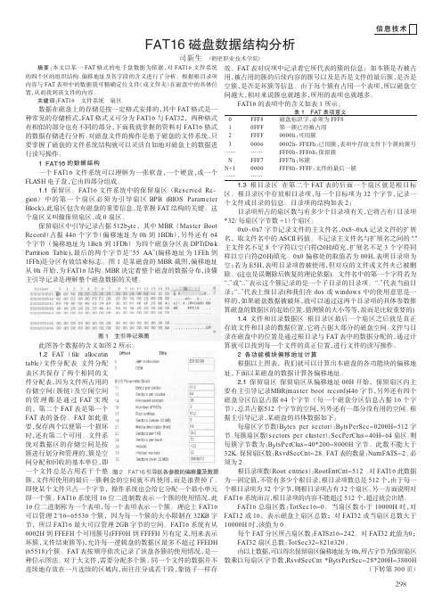 FAT16磁盘数据结构分析