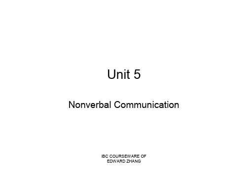 跨文化商务沟通161Unit 5 Nonverbal Communication