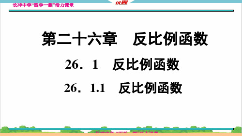 新人教部编版初中九年级数学26.1.1 反比例函数