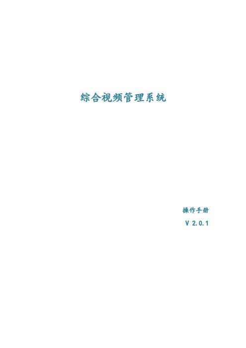 综合视频管理系统客户端操作手册