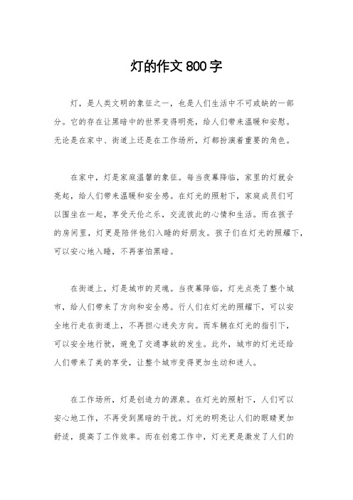 灯的作文800字