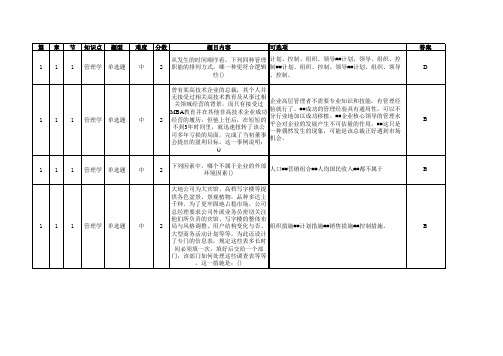 南开2012年秋人力资源本科管理学(100题)