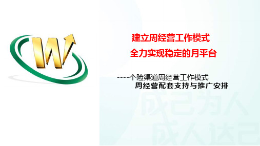 保险公司个险渠道周经营工作模式之周经营配套支持与推广安排(20页)