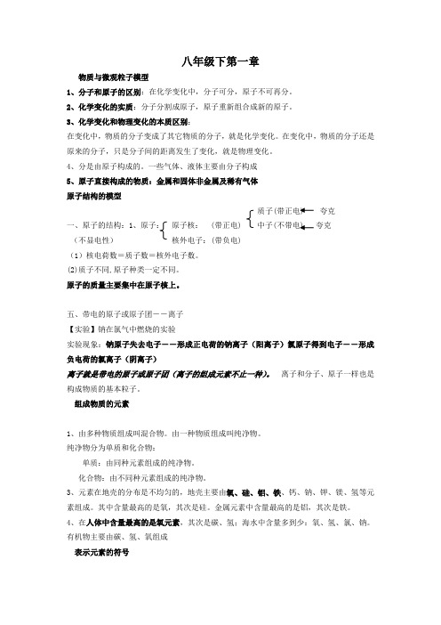 浙教版初中科学知识点总结