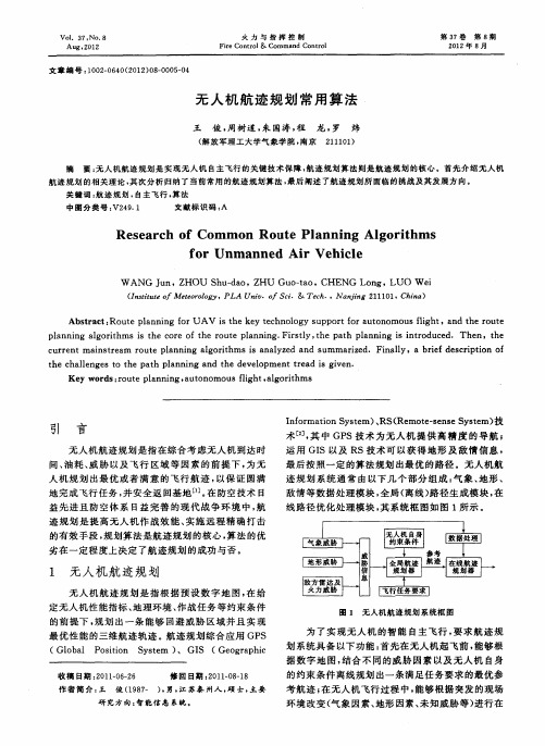 无人机航迹规划常用算法